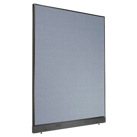 Interion By Global Industrial Interion Non-Electric Office Partition Panel with Raceway, 60-1/4inW x 76inH, Blue 238640NBL